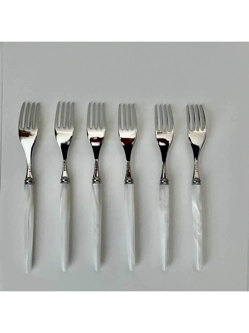 NWOT CAPDECO Elegant Tang White Dining Fork Set of 6